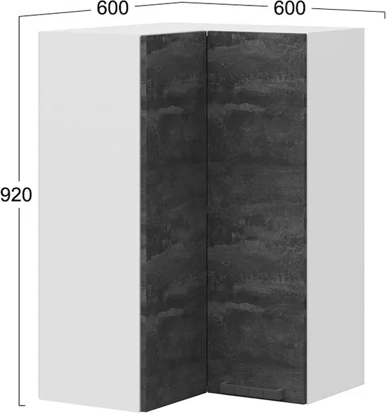 Шкаф навесной для кухни ТриЯ Детройт 1ВВ6УП угловой прямой