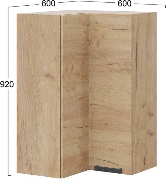 Шкаф навесной для кухни ТриЯ Детройт 1ВВ6УП угловой прямой 