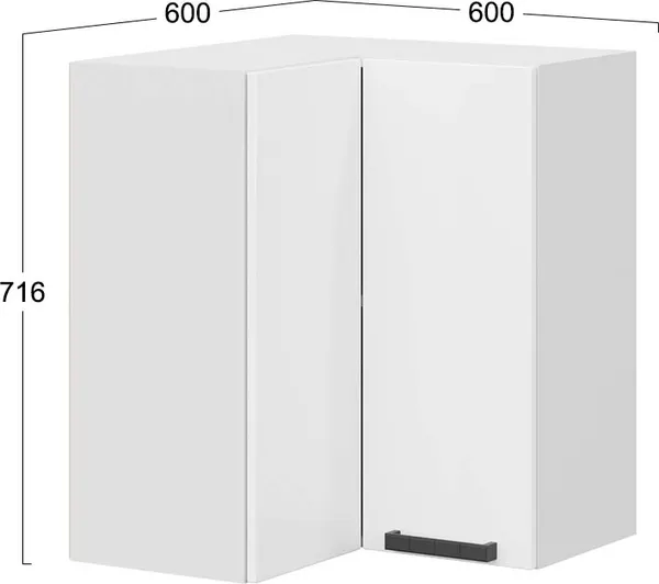 Шкаф навесной для кухни ТриЯ Детройт исп.2 1В6УП угловой прямой 