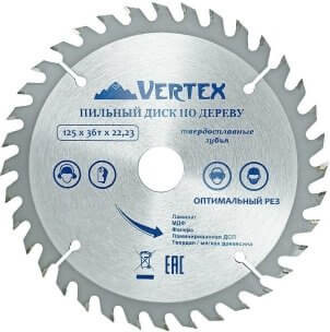 Пильный диск Vertex Tools 125-36-22 - фото