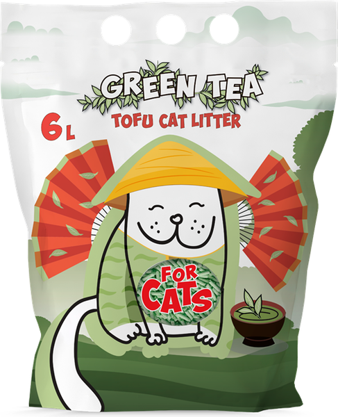 Наполнитель для туалета For Cats Green tea комкующийся / TUZ941 - фото