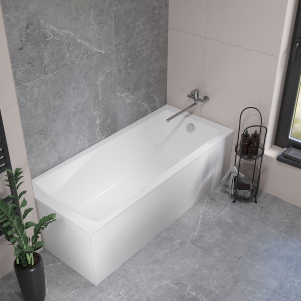 Ванна акриловая Lauter Aurora 150x70 / 21010050 (с ножками и сифоном 21Y11020 хром)