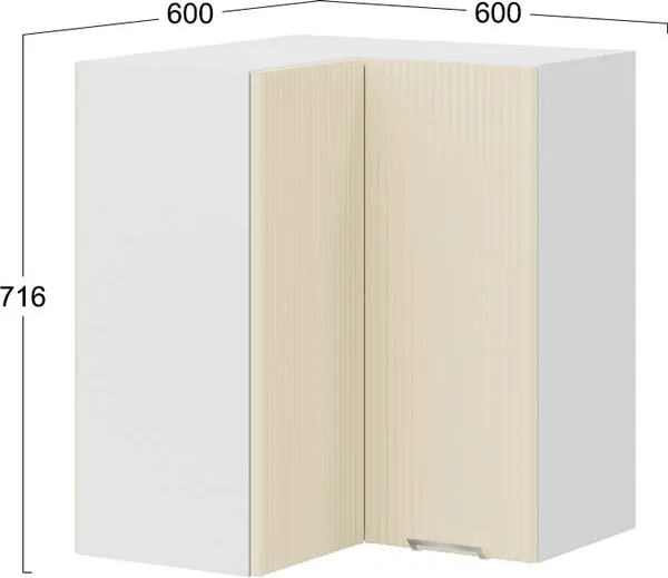 Шкаф навесной для кухни ТриЯ Кимберли 1В6УП угловой прямой