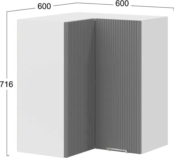 Шкаф навесной для кухни ТриЯ Кимберли 1В6УП угловой прямой
