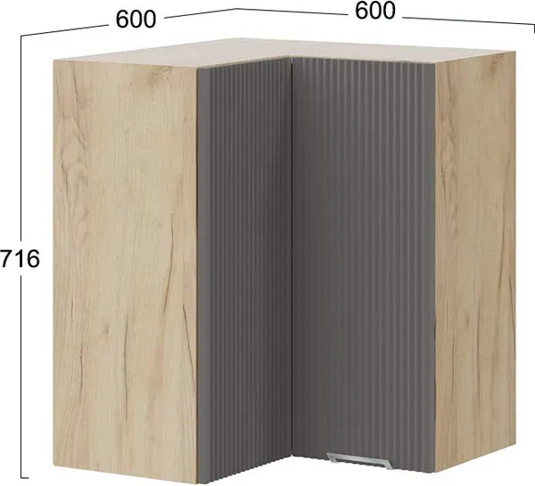 Шкаф навесной для кухни ТриЯ Кимберли 1В6УП угловой прямой
