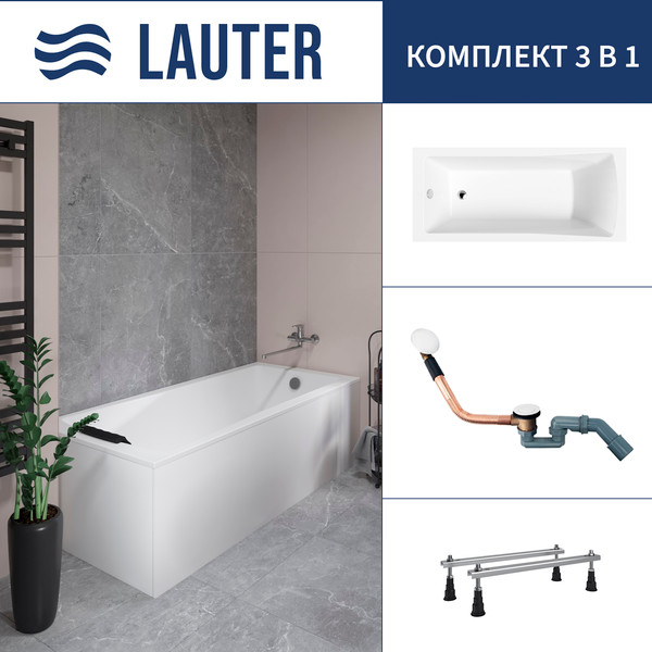 Ванна акриловая Lauter Aurora 160x70 / 21010060 - фото