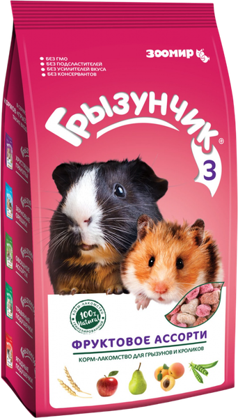 Лакомство для грызунов ЗООМир Грызунчик 3 фруктовое ассорти - фото