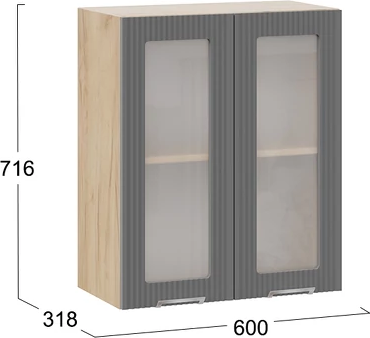 Шкаф навесной для кухни ТриЯ Кимберли 1ВВ6С с двумя дверьми