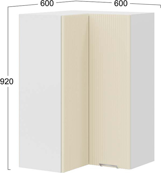 Шкаф навесной для кухни ТриЯ Кимберли 1ВВ6УП угловой прямой