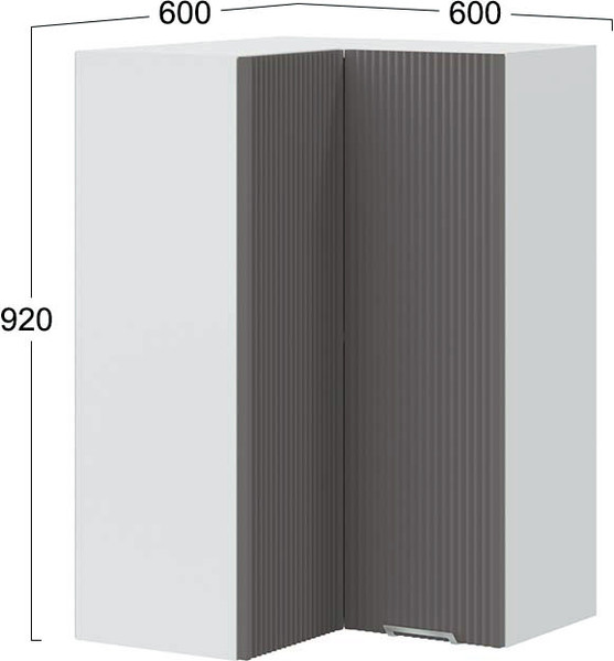 Шкаф навесной для кухни ТриЯ Кимберли 1ВВ6УП угловой прямой