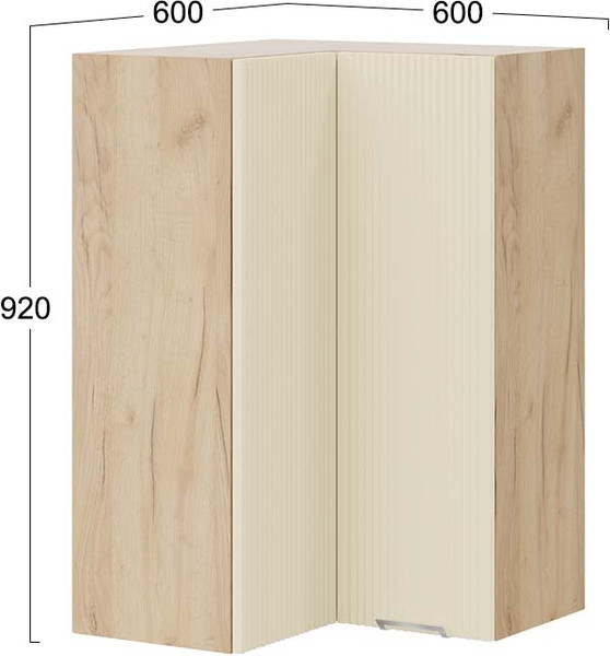 Шкаф навесной для кухни ТриЯ Кимберли 1ВВ6УП угловой прямой