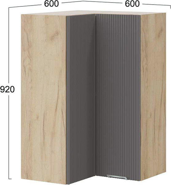 Шкаф навесной для кухни ТриЯ Кимберли 1ВВ6УП угловой прямой