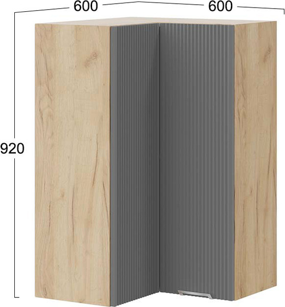 Шкаф навесной для кухни ТриЯ Кимберли 1ВВ6УП угловой прямой