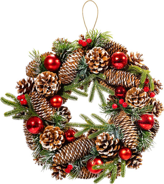 Венок Elan Gallery Заснеженные шишки / 450186 - фото