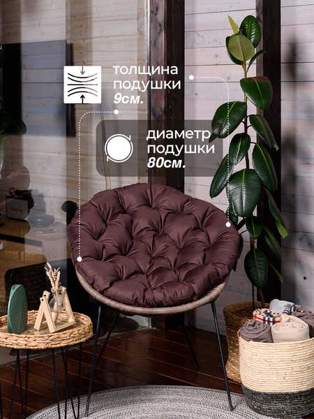 Подушка для садовой мебели BIO-LINE Оксфорд круглая 80x80 / PO80x80