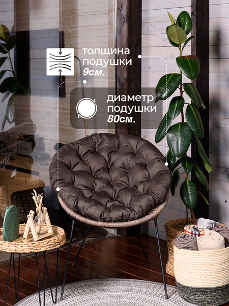 Подушка для садовой мебели BIO-LINE Оксфорд круглая 80x80 / PO80x80