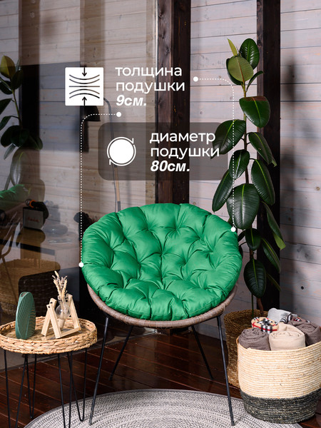 Подушка для садовой мебели BIO-LINE Оксфорд круглая 80x80 / PO80x80