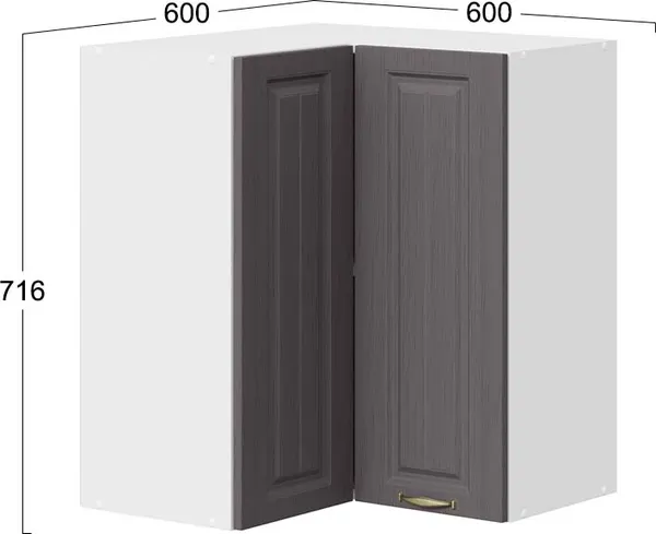 Шкаф навесной для кухни ТриЯ Лина 1В6УП угловой прямой 