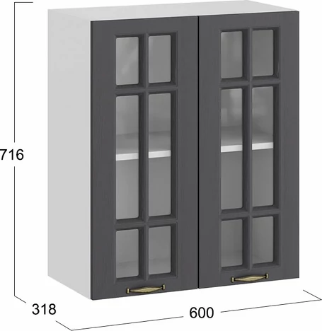 Шкаф навесной для кухни ТриЯ Лина 1ВВ6С с двумя дверьми
