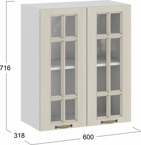 Шкаф навесной для кухни ТриЯ Лина 1ВВ6С с двумя дверьми
