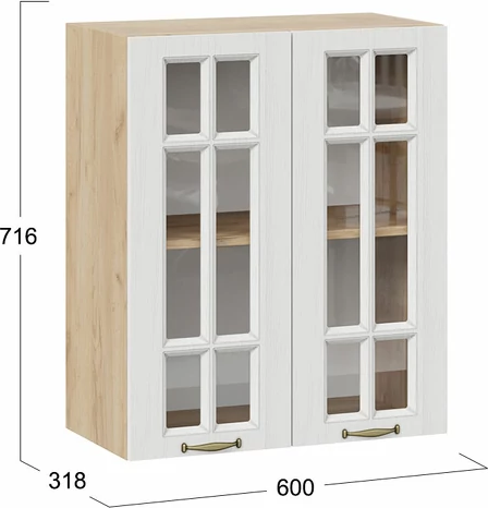 Шкаф навесной для кухни ТриЯ Лина 1ВВ6С с двумя дверьми