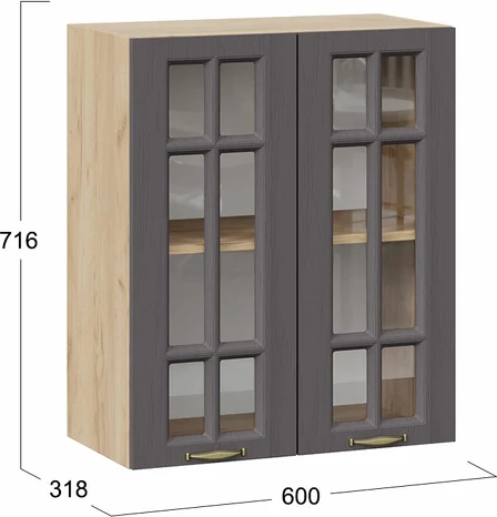 Шкаф навесной для кухни ТриЯ Лина 1ВВ6С с двумя дверьми