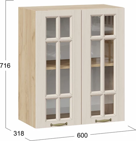 Шкаф навесной для кухни ТриЯ Лина 1ВВ6С с двумя дверьми