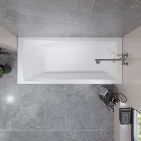 Ванна акриловая Lauter Aurora 170x70 / 21010070 (с ножками, лицевым экраном и сифоном 21Y32000 хром)