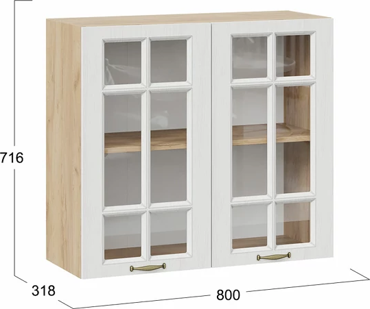 Шкаф навесной для кухни ТриЯ Лина 1ВВ8С с двумя дверьми