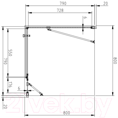 Душевой уголок Omnires Manhattan ADC80X-A + ADR80X