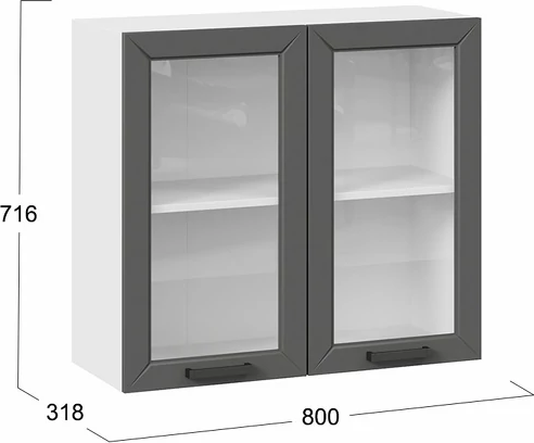 Шкаф навесной для кухни ТриЯ Лорас 1ВВ8С с двумя дверьми