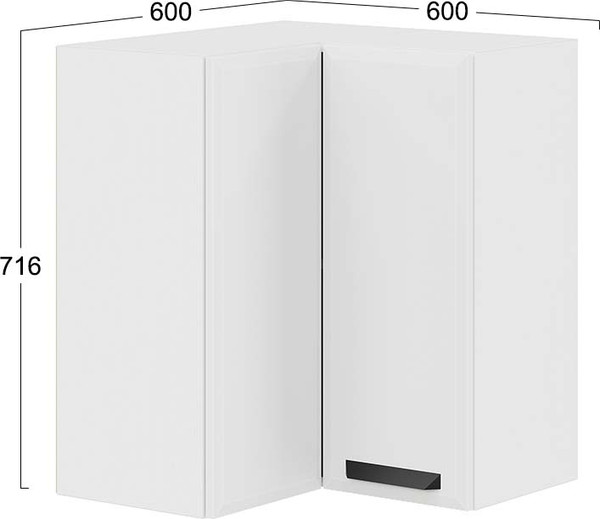 Шкаф навесной для кухни ТриЯ Тиана 1В6УП угловой прямой