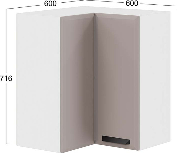 Шкаф навесной для кухни ТриЯ Тиана 1В6УП угловой прямой