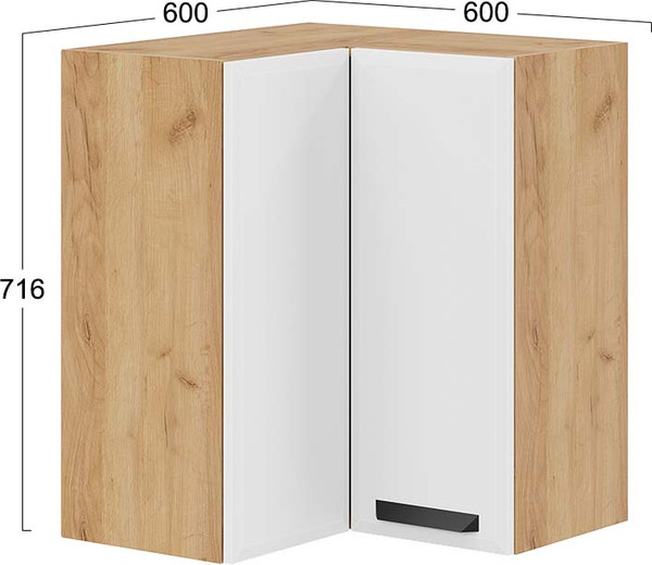 Шкаф навесной для кухни ТриЯ Тиана 1В6УП угловой прямой