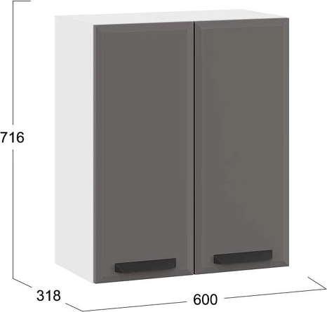 Шкаф навесной для кухни ТриЯ Тиана 1ВВ6 с двумя дверьми