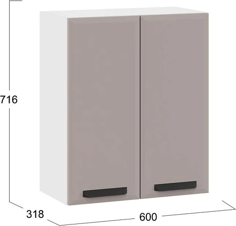 Шкаф навесной для кухни ТриЯ Тиана 1ВВ6 с двумя дверьми