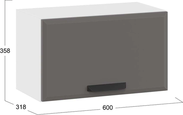 Шкаф навесной для кухни ТриЯ Тиана 1ВВ6Г с одной откидной дверью