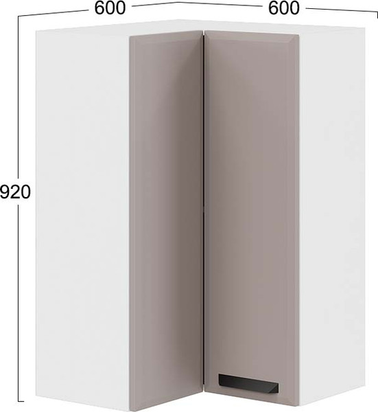 Шкаф навесной для кухни ТриЯ Тиана 1ВВ6УП угловой прямой