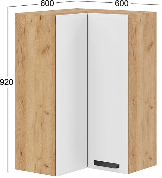 Шкаф навесной для кухни ТриЯ Тиана 1ВВ6УП угловой прямой