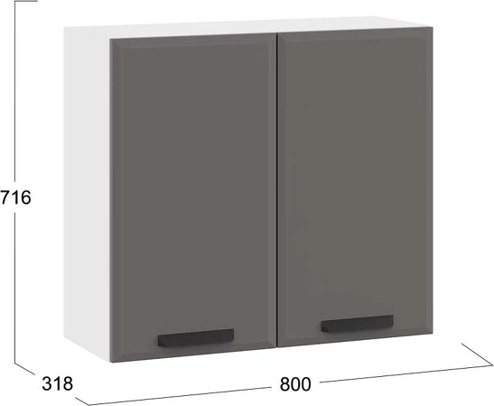 Шкаф навесной для кухни ТриЯ Тиана 1ВВ8 с двумя дверьми