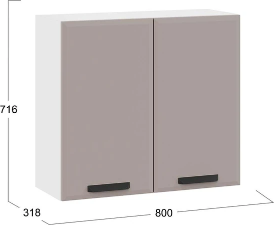 Шкаф навесной для кухни ТриЯ Тиана 1ВВ8 с двумя дверьми