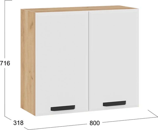 Шкаф навесной для кухни ТриЯ Тиана 1ВВ8 с двумя дверьми
