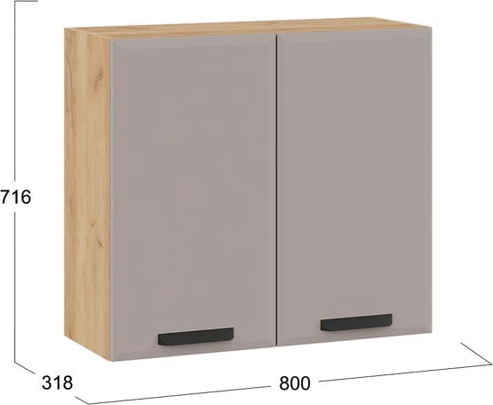 Шкаф навесной для кухни ТриЯ Тиана 1ВВ8 с двумя дверьми