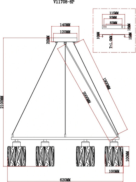 Люстра Moderli Prismique / V11708-8P