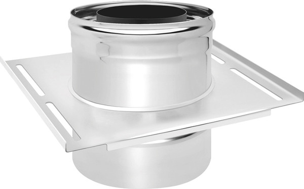 Площадка монтажная для дымохода Везувий AISI 304 0.8/430 0.5 д.115х200 300x300мм - фото
