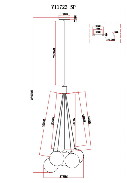 Люстра Moderli Renny / V11723-5P