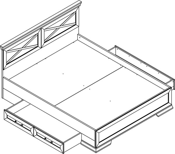Двуспальная кровать Black Red White Marselle LOZ160х200 с ящиками