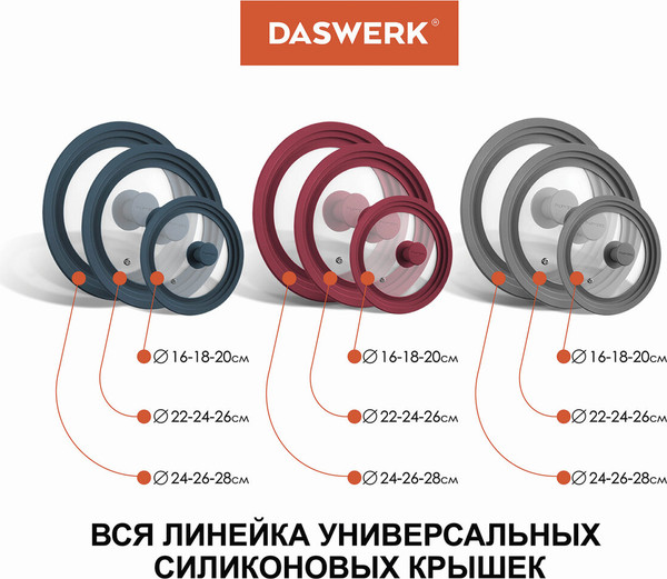 Крышка стеклянная Daswerk Универсальная / 607590