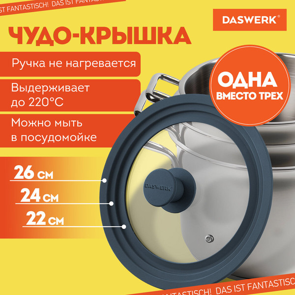 Крышка стеклянная Daswerk Универсальная / 607586