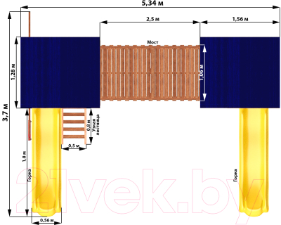 Игровой комплекс National Tree Company Спортивный городок / СГ6-тент